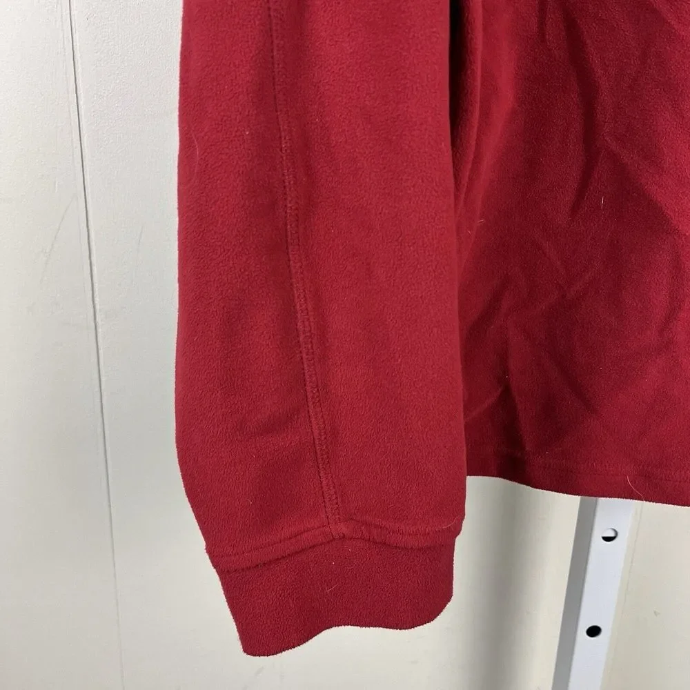 L.L. Bean Fleece 1/4 Zip Pullover Jacket Dark Red Lightweight Soft‎ Mens Medium